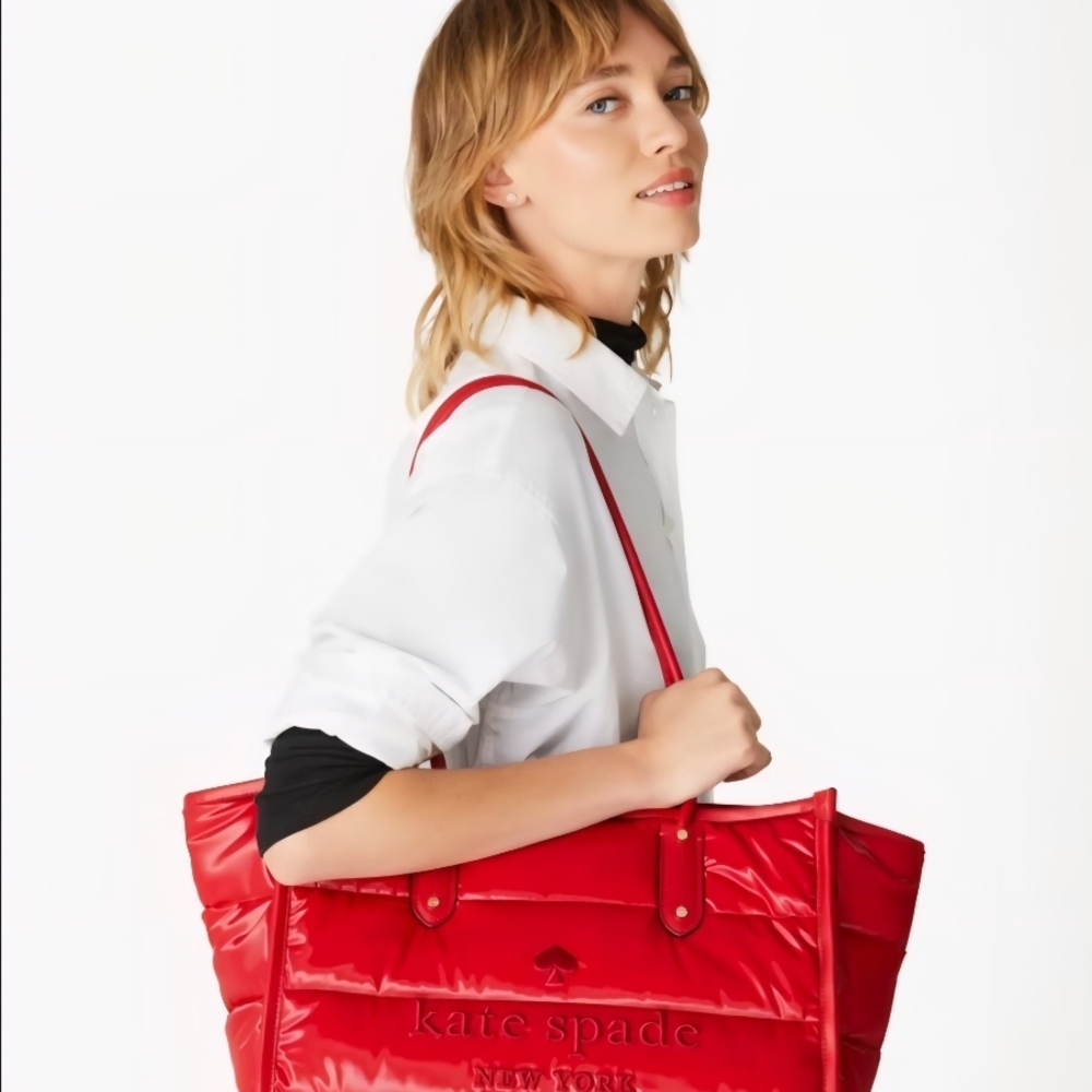 kate spade Red Quilted Tote Bag